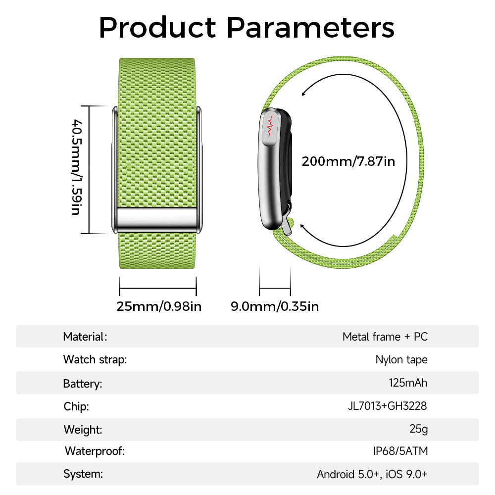 Smart Loop 5.0 Health & Fitness Tracker(Light Green)